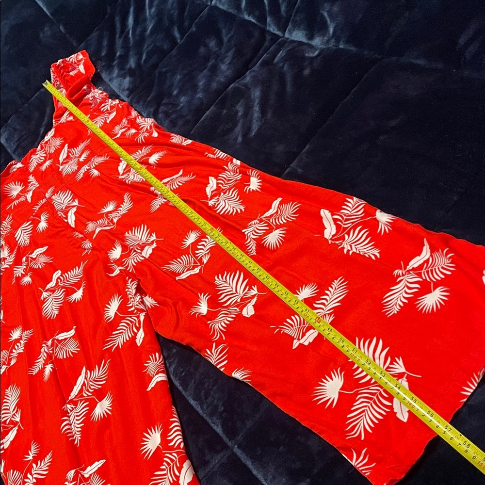 St. John's Bay Red Leaf Print Jumpsuit - Picture 10 of 10
